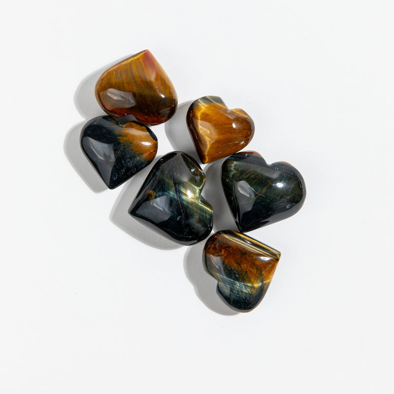 Blue Tiger's Eye Hearts