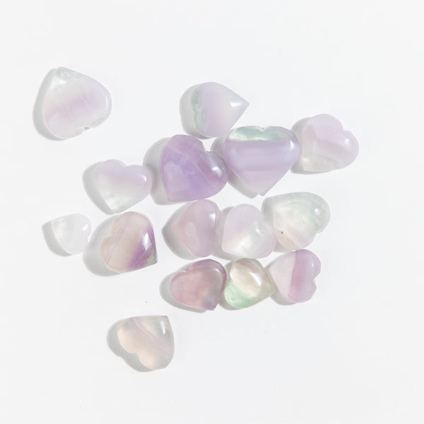 Fluorite Lavender Hearts