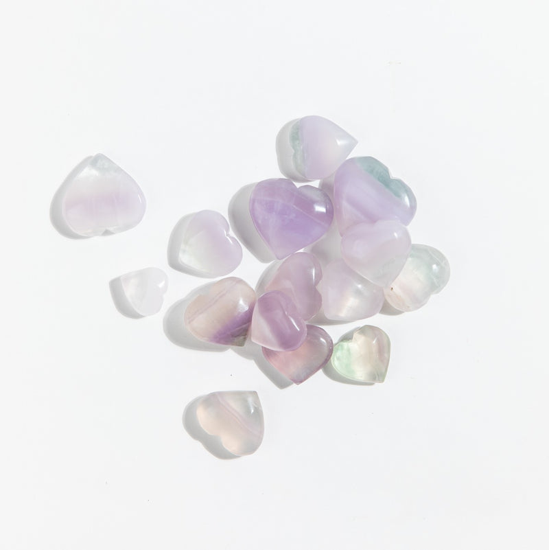 Fluorite Lavender Hearts