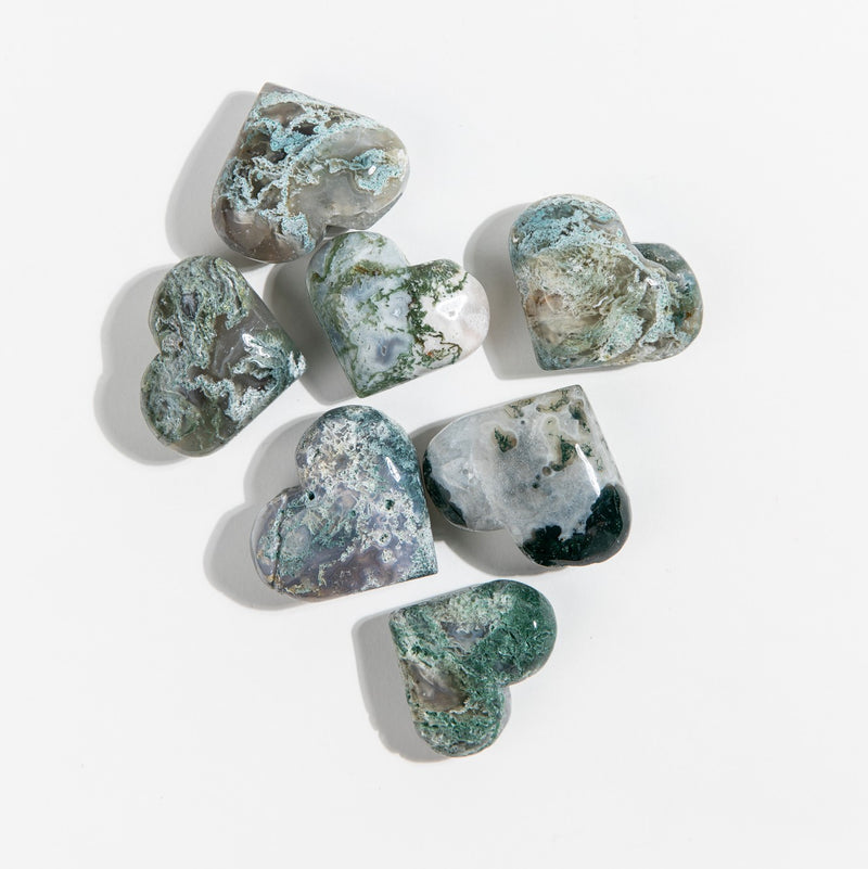 Moss Agate Hearts