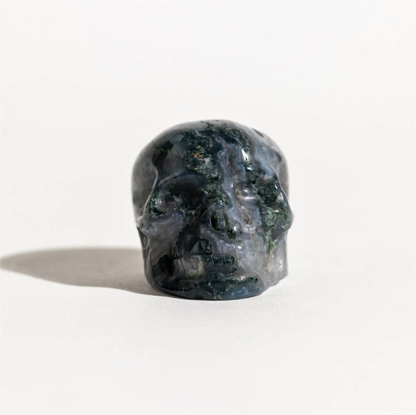 Moss Agate Skull