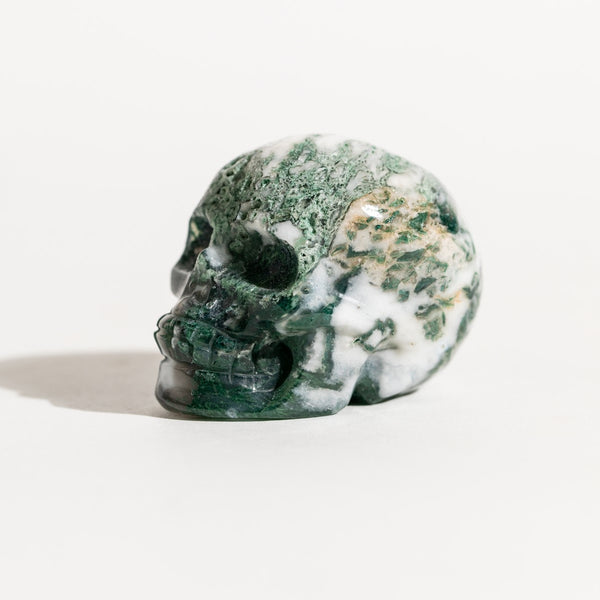 Moss Agate Skull