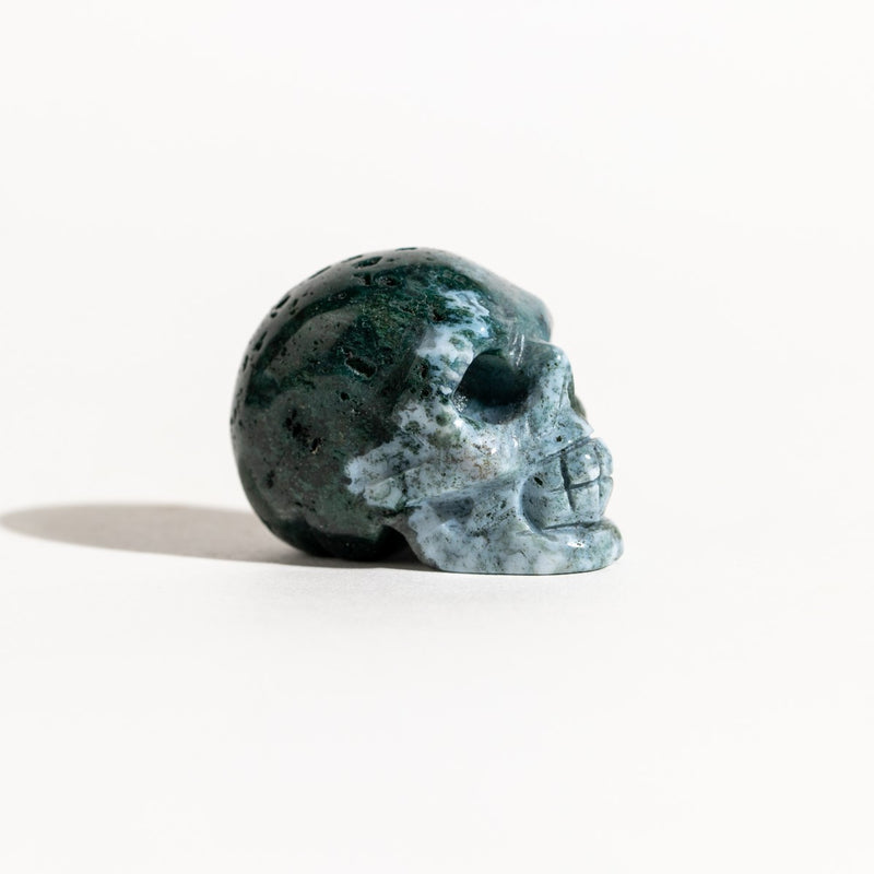 Moss Agate Skull