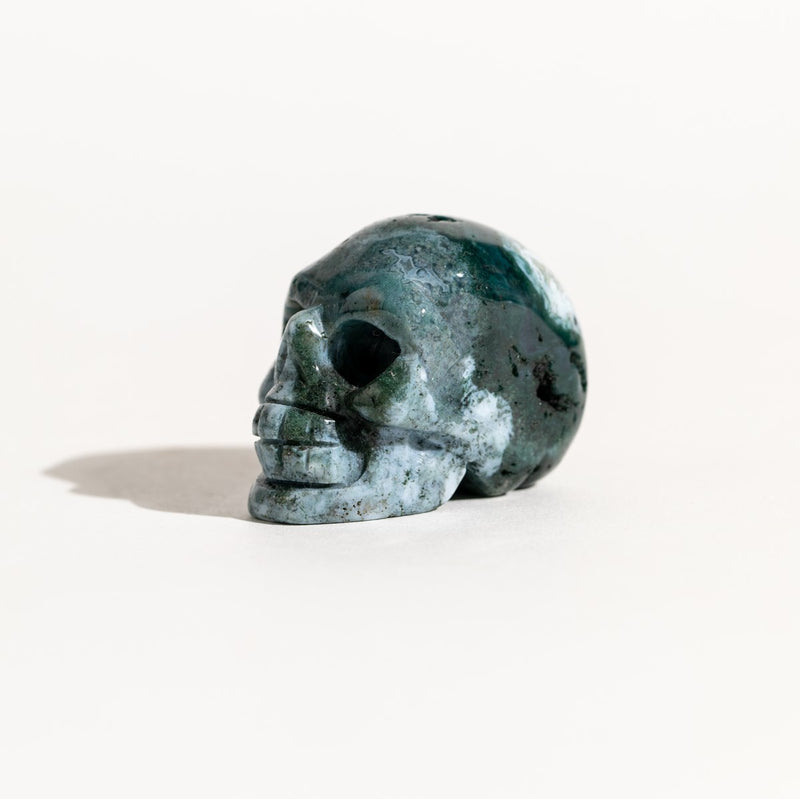 Moss Agate Skull