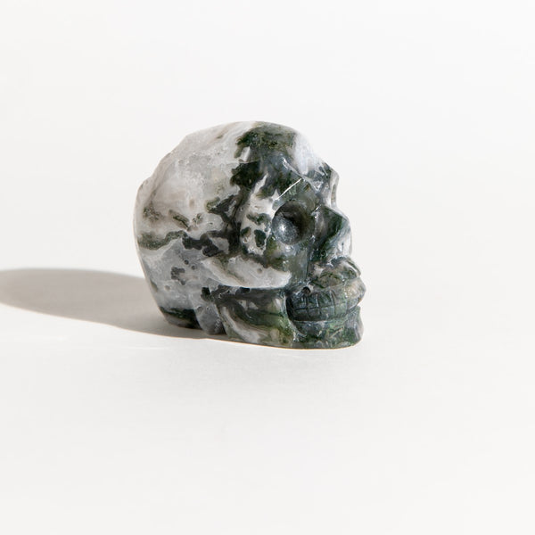 Moss Agate Skull