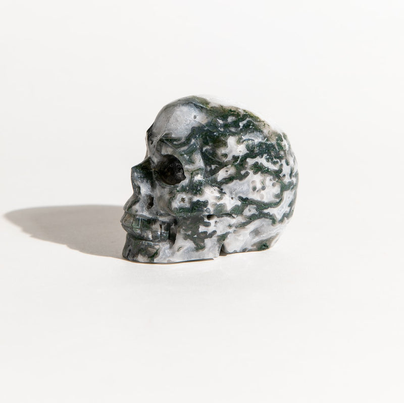 Moss Agate Skull