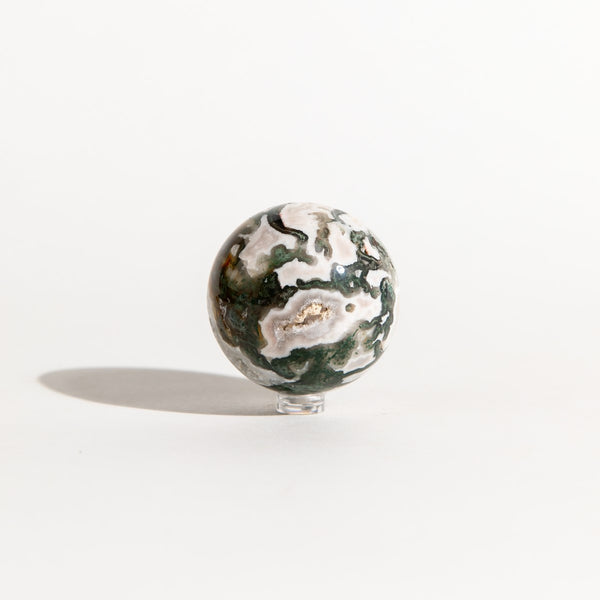 Moss Agate Druzy Sphere