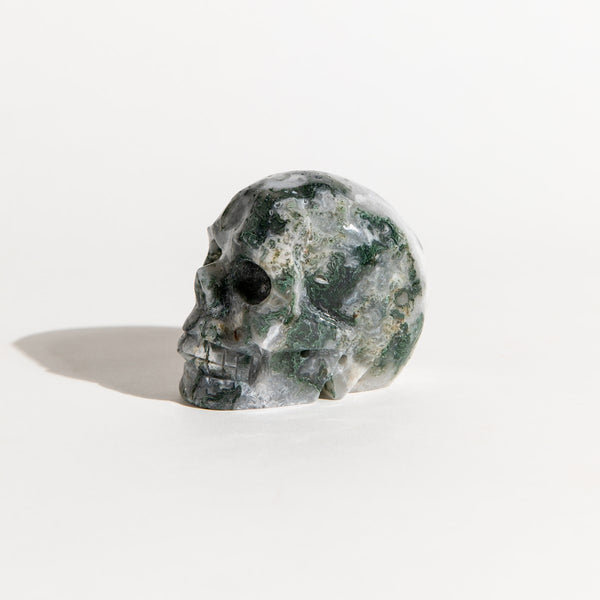 Moss Agate Skull