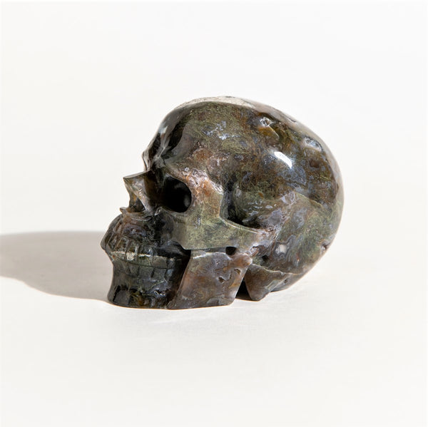 Moss Agate Skull