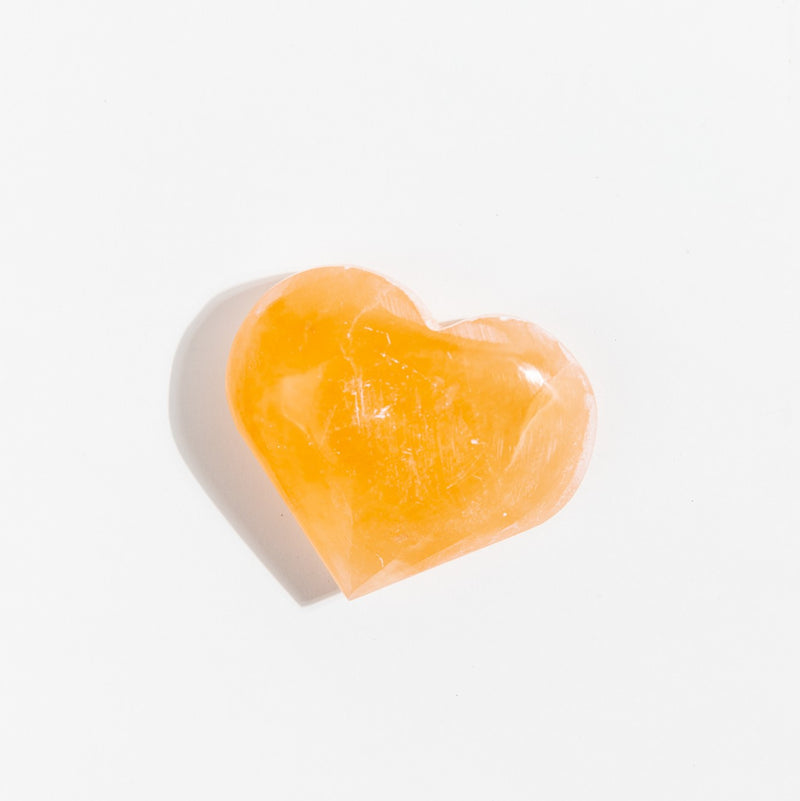 Peach Selenite Hearts