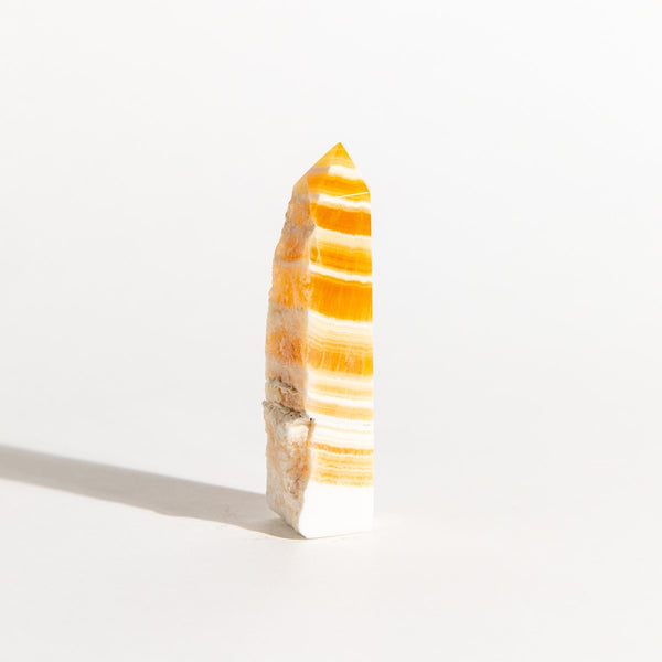 Orange Calcite Tower with Rough Side