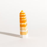 Orange Calcite Tower with Rough Side