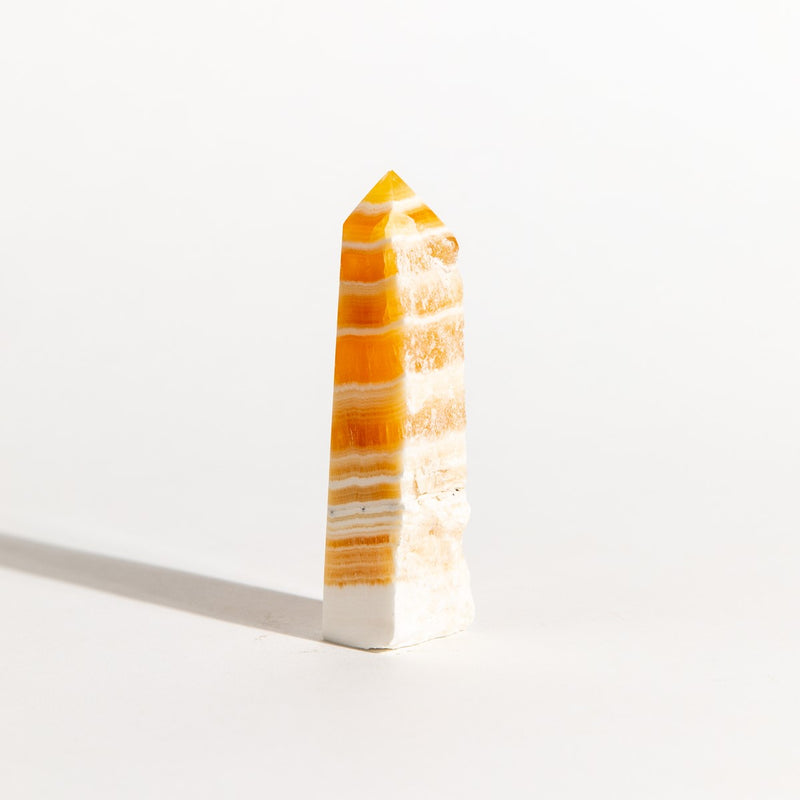 Orange Calcite Tower with Rough Side