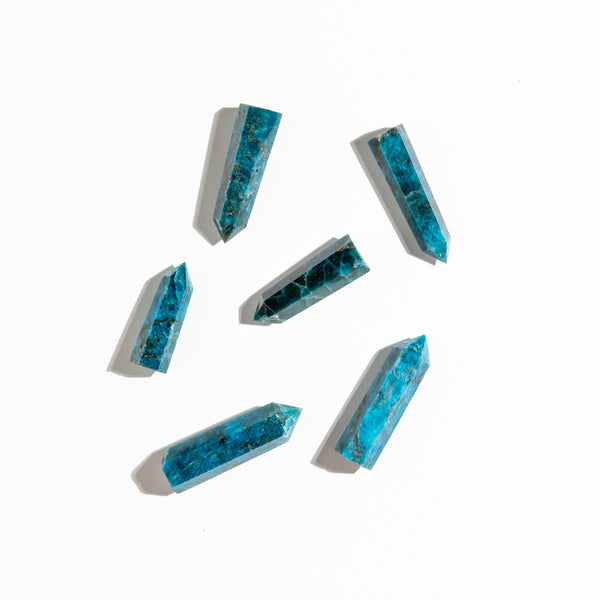 Blue Apatite Points (Darker Blue)