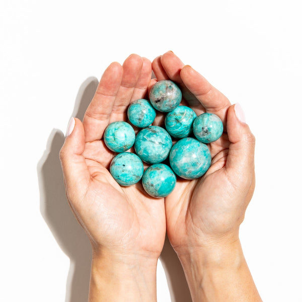 Amazonite & Smoky Quartz Spheres